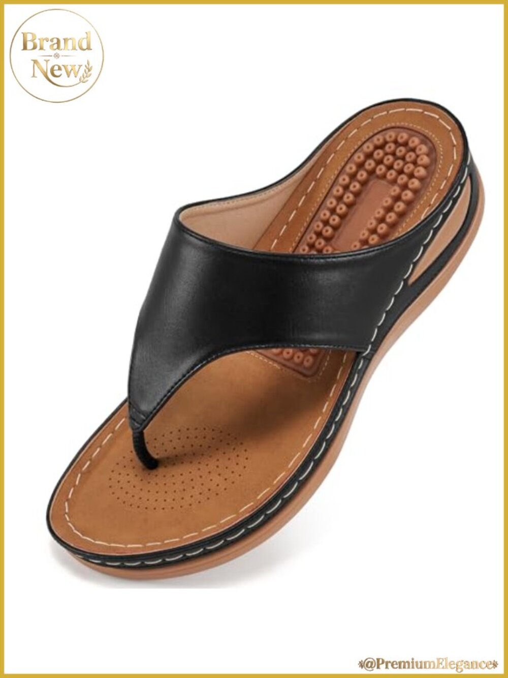 Womens Wedge Sandals Comfortable Memory Foam Non-Slip Flip Flops